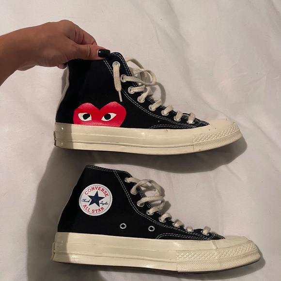 Comme Des Garcons PLAY x Converse Unisex Chuck Taylor High Top Sneakers - Picture 3 of 5